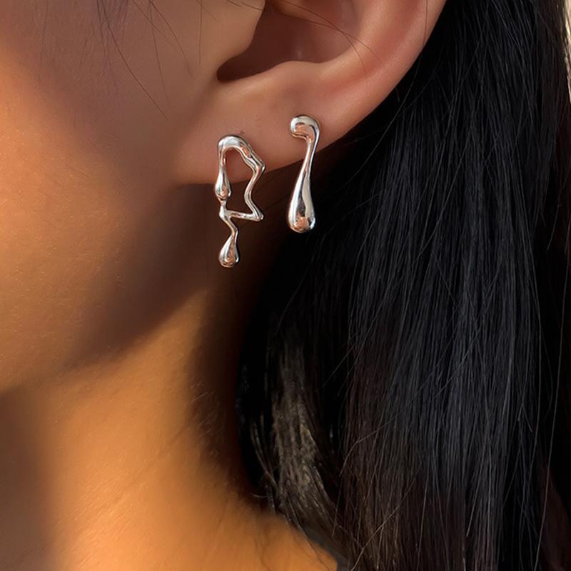 Fashion Gold  Color Big Metal Shell Drop Earrings For Women Geometric Irregular Vintage Simple Earrigns Jewelry Party Gift