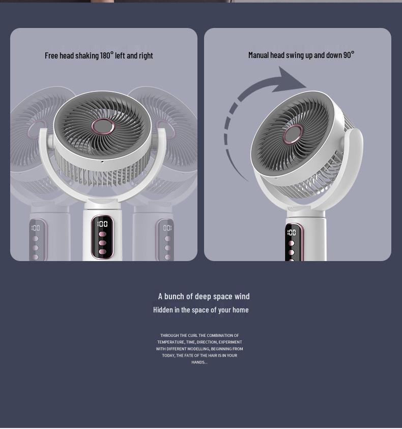 Smart Retractable Oscillating Air Circulator Fan for Floor & Table Use