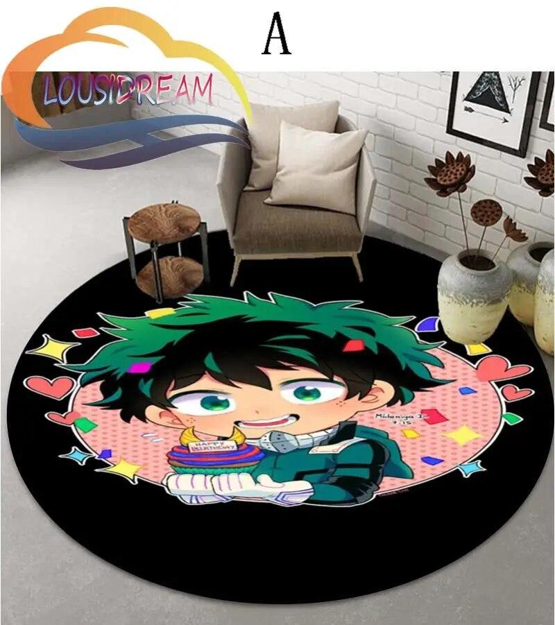 Cartoon My Hero Academia patternCarpet Round Carpet Home Decor Anti-slip  Area Rug {Customize Your Picture}