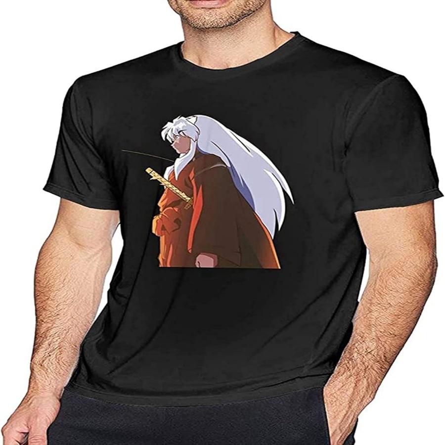 FRUIT FORKS Men s Classic-Fit Short-Sleeve Inuyasha T-Shirt Basic Short Sleeve Crewneck Tee Shirt XS XXXXXL чёрный