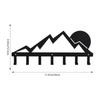 Mountain Metal Key Holder with 7 Hooks - Sunset Scenery Black Iron Wall Mounted Decorative Rack