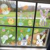 Easter Bunny Window Stickers Decorations cute Rabbit Eggs Carrot Chick Wall Sticker easter Home Party Ornaments Window Clings