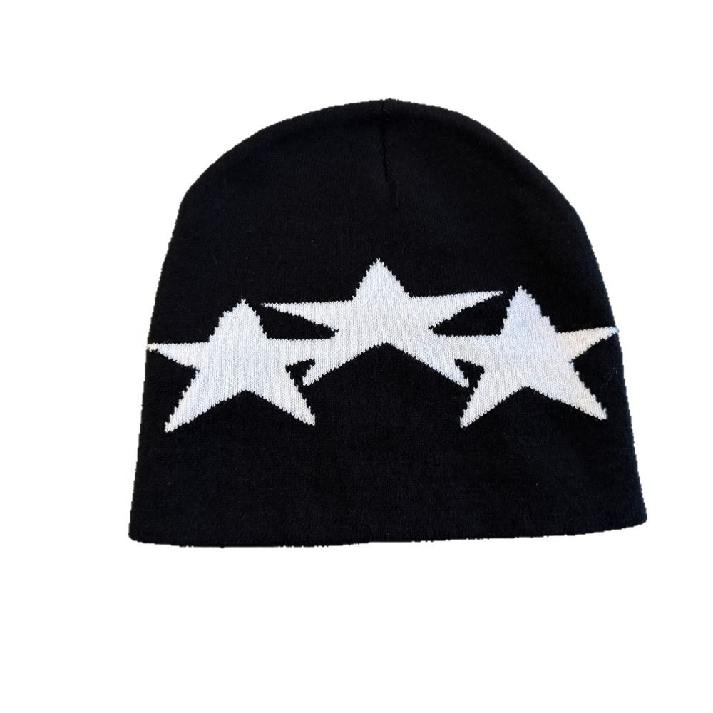 Pullover Style Warm Knit Hat Windproof Y2K Style Cap Fashion Gothic Punk Hat  Unisex Daily Wear