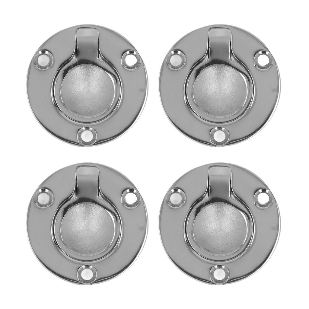 4Pcs M5 Flush Ring Pull Round Wear Proof Stainless Steel Marine Deck Boat Round Deck Recessed