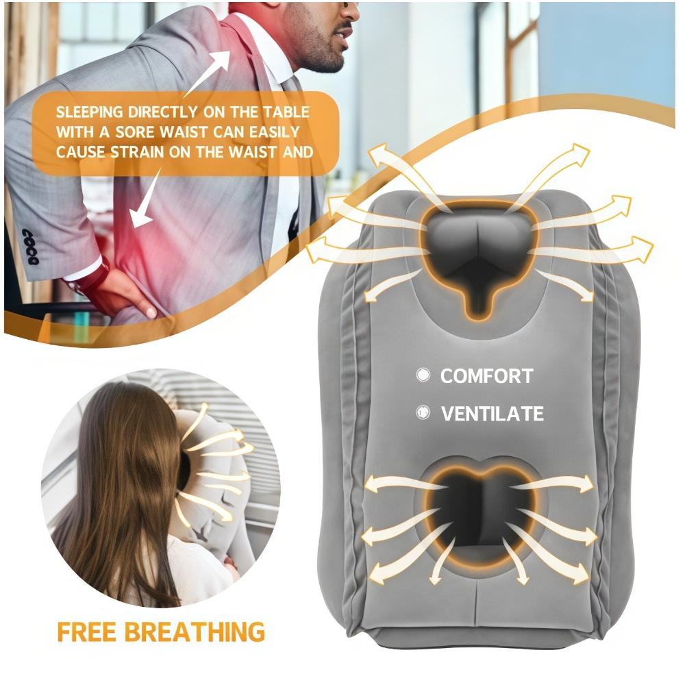1pc Inflatable Travel Pillow, Airplane Pillow with Patented Valve Design, Travel Accessories with Neck and Head Support, Travel