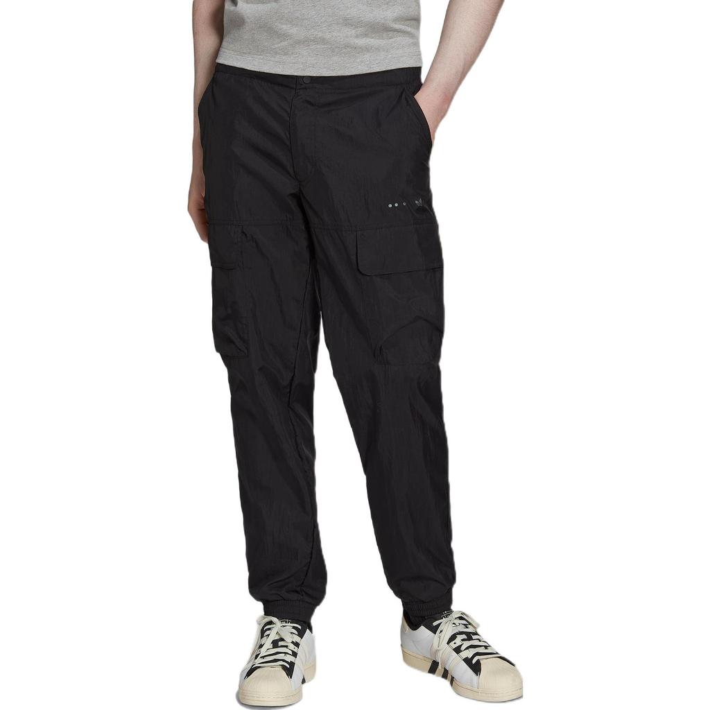 adidas Originals Trefoil SS22 Einfarbig Jogginghose mit Knopfmanschette Herren Unterteile Schwarz HK2747