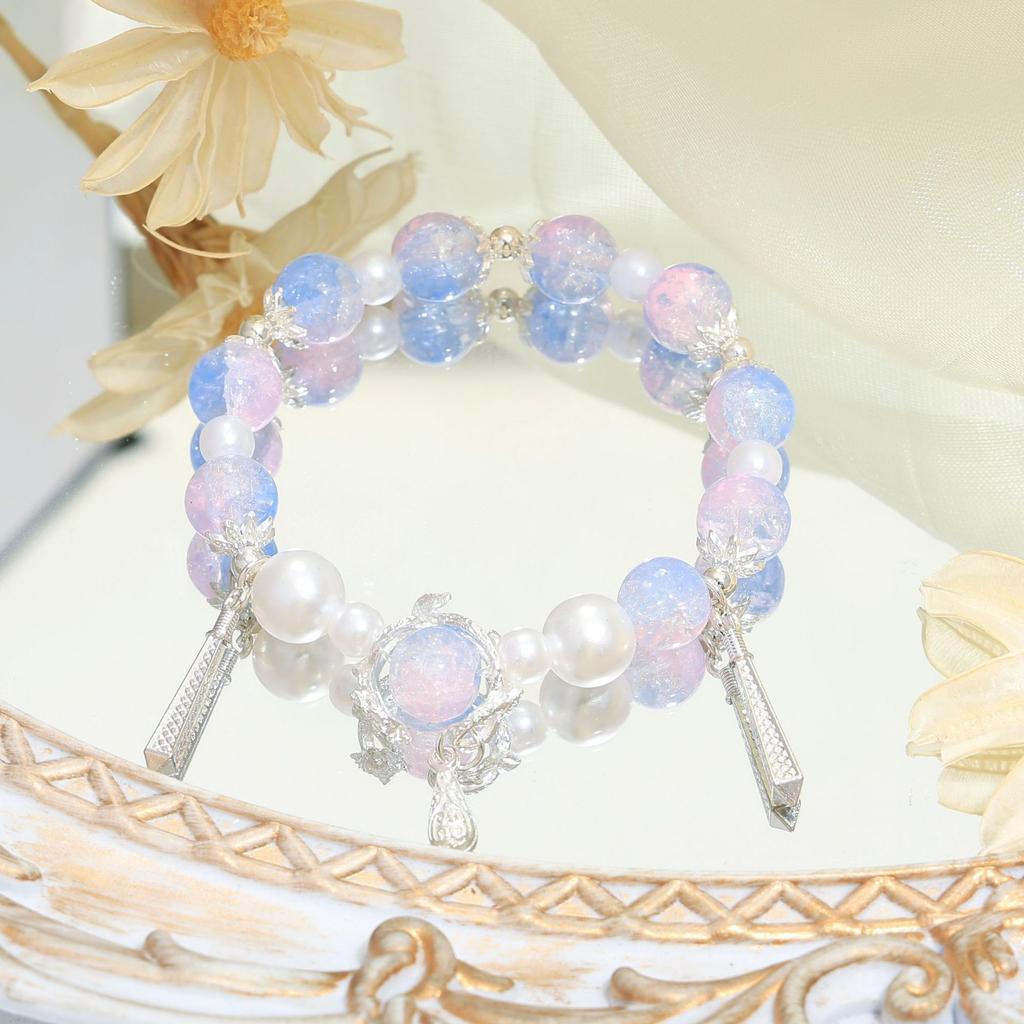 Original Design Pearl Mermaid Tears Super Immortal Starry Sky Beaded Bracelet Female Niche Sweet Mori Girlfriend Versatile Bracelet