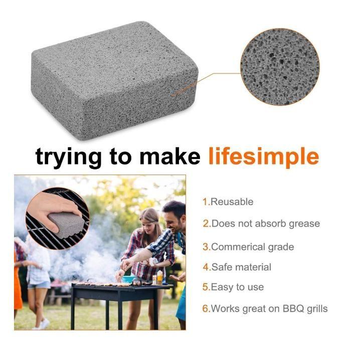 Lot de 10 Pierres de Nettoyage pour Barbecue, Briques Décapantes en Pierre Ponce, Bloc Abrasif pour Grilles BBQ, Plancha