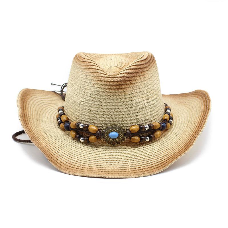 Spring And Summer Men And Women Travel Seaside Beach Sun Protection Sun Hat Spray Paint Denim Straw Hat
