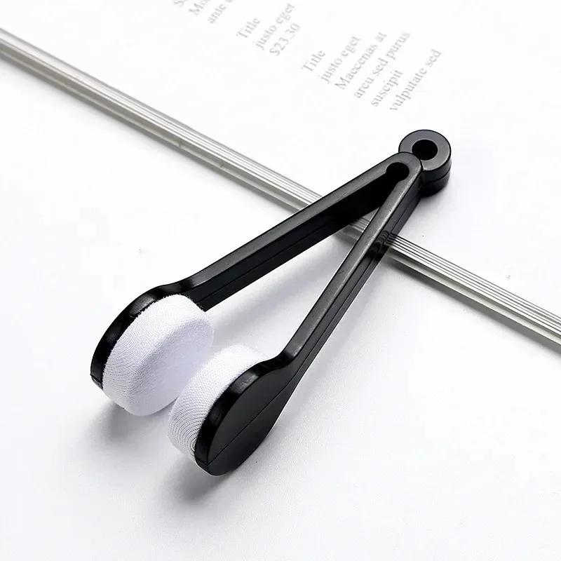 Portable Multifunctional Eyeglass Cleaning Wipe Green Microfiber Lens Brush for Sunglasses Glasses Compact Travel Scratch Free T