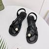Women's Sandals Flat Rubber Roman Style Pearl Beach Ladies Shoes Original Vintage Chic and Elegant New Breathable Fashion Vip