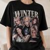 Aesspa Winter Custom Photo Tee, Personalized Kpop Idol Shirt for My Fan, Winter Concert Outfit and Girl Group Birthday Gift