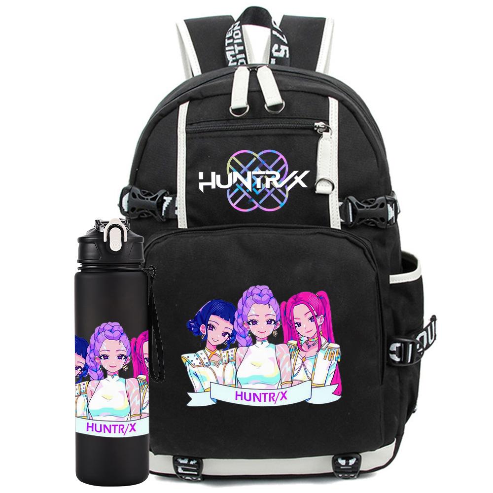 2 ks/sada K-Pop potištěný batoh s 750ml lahví na vodu pro dospívající studentku chlapce školní taška dětský dárek velká kapacita cestovní taška ruksak