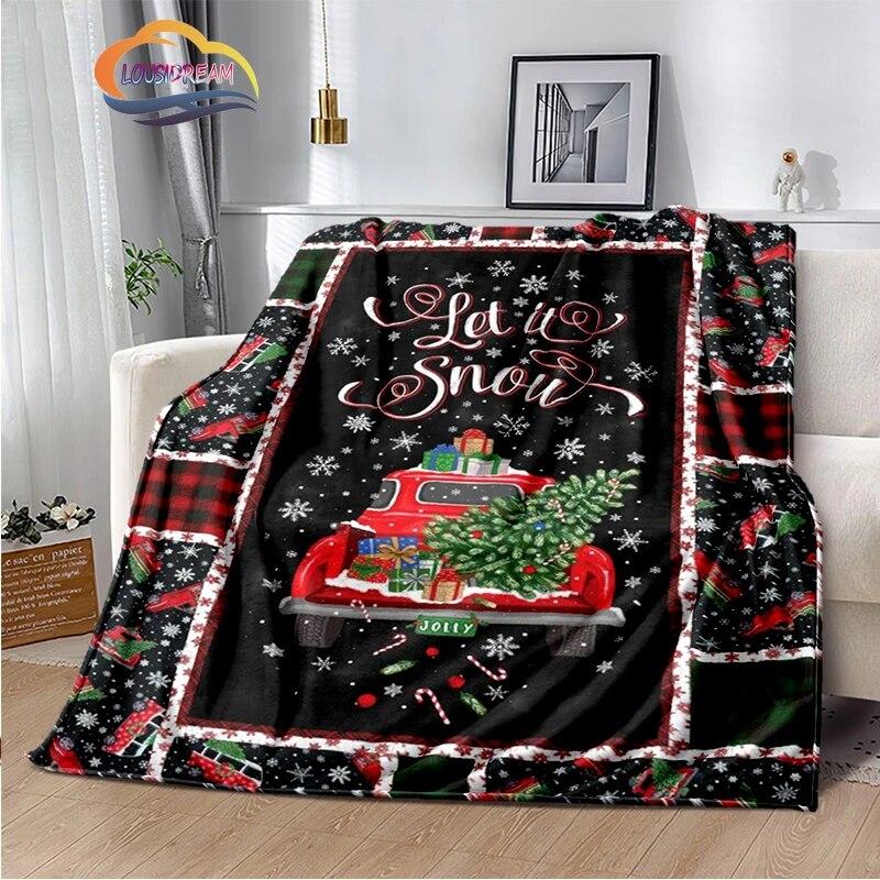 Frohe Weihnachten Serie Santa Decke Flanell Wärme Weiche Plüsch Sofa Bett Werfen