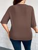 Plus Size Women's Mid-Sleeve Cardigan Jacket - Lightweight, Solid Color, 2026 New Arrival
