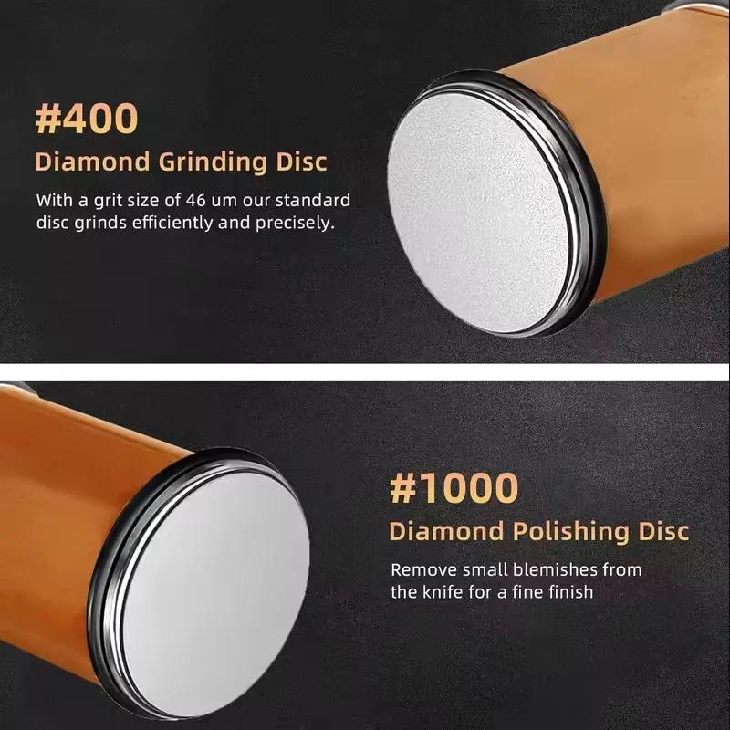 Professional Magnetic Roller Grip Knife Rolling Sharpener with 15 18 20 22 Degree Sharpening Angle 2Disc Stone for Family Hotels