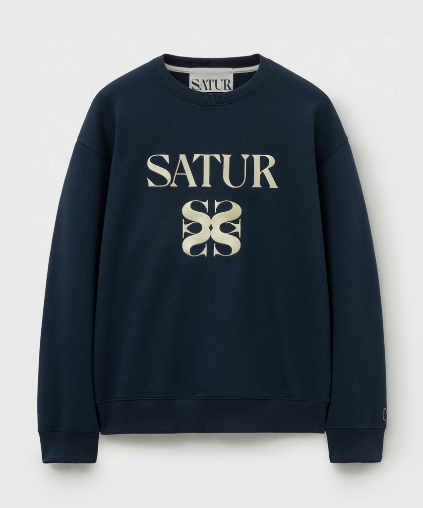 Seteo Classic Logo Sweatshirt Navy Yellow