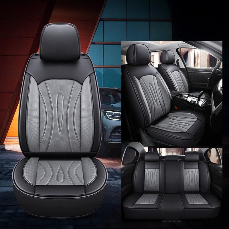Leather 5-seater Car Seat Cover, Suitable for Sedans, SUVs, and Pickups, with Adjustable Car Accessories for The Front and Rear Seats