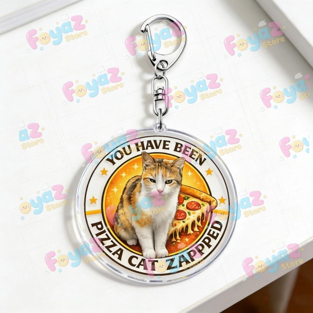 

Pizza Cat Aviation Keychain Accessories Bag Charms Girls Keyrings Acrylic Keychain