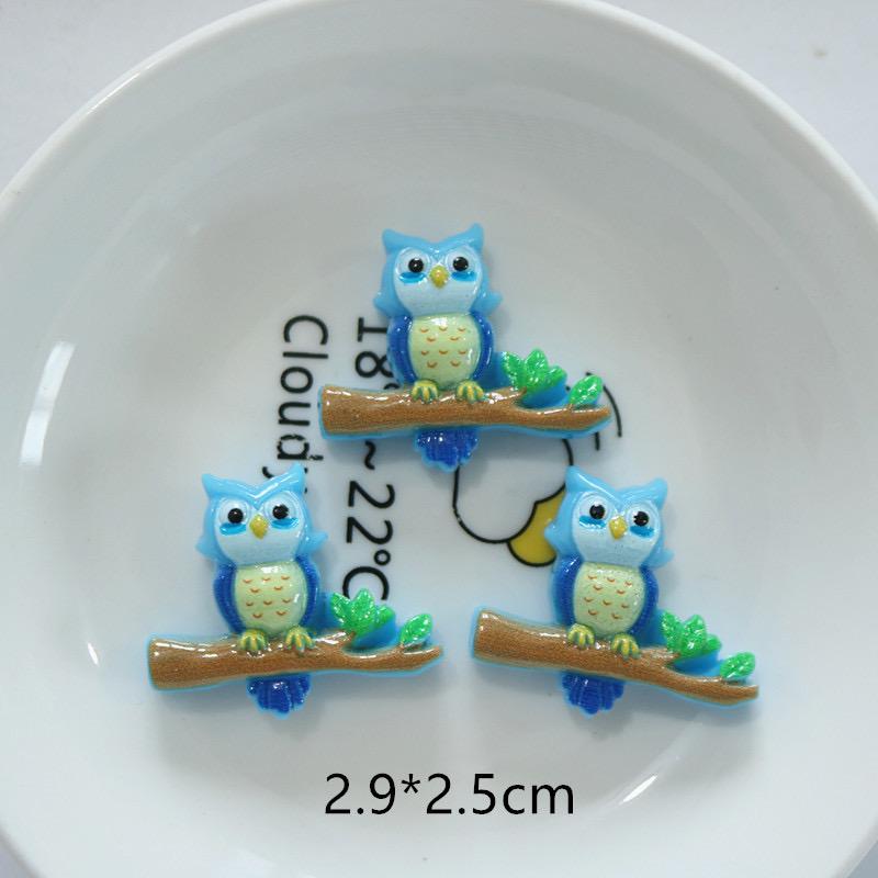 10Pcs Resin Colorful Kawaii Eye Bat Pumpkin owl Ghost Skull Figurines Flatback Stone DIY Bow Halloween Decor Scrapbook Crafts