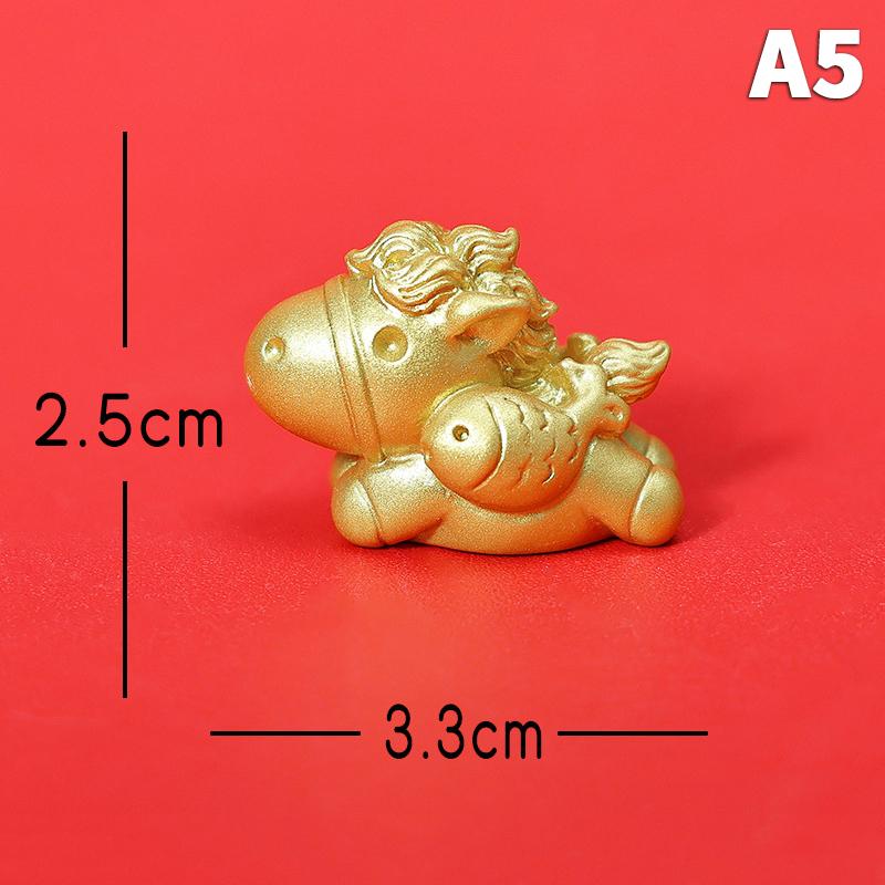 2026 New Year Figurines Miniatures Cartoon Lucky Gold Horse Micro Landscape Ornaments Home Room Desk Decorations Gift