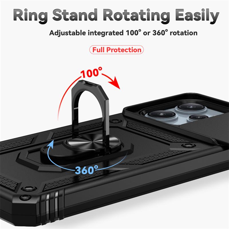 Full Cover For Xiaomi Redmi 12 5G Case For Redmi 12 5G Push Window Magnetic Phone Holder Back Case For Redmi 12 5G Case 6.79inch