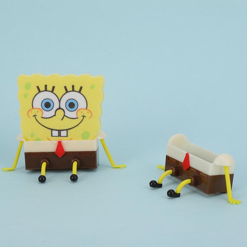 Wall-Mounted SpongeBob Drain Rack: Cute Sponge Storage for Kitchen Sink