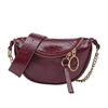 Design Sense Oil Wax Leather Casual Chest Bag Korean Riveted High Street Motorcycle Bag Women One Shoulder Chain Crossbody Bag