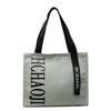 Letter Print Canvas Shoulder Bag Women's Travel Large Capacity Tote Bag Student Class Commuter Bag
