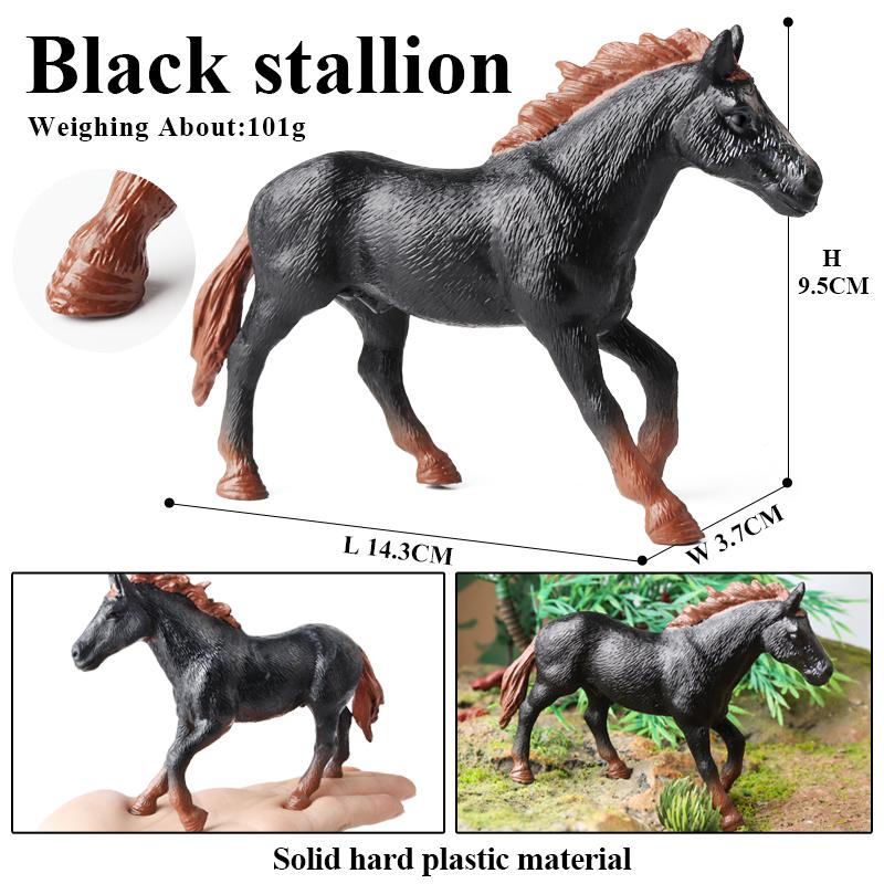 Oenux Original Forest Wild Steed Farm Animal Horse Realistic Model Action Figures Haflinger Ferghana horse PVC Figurines Toy Kid