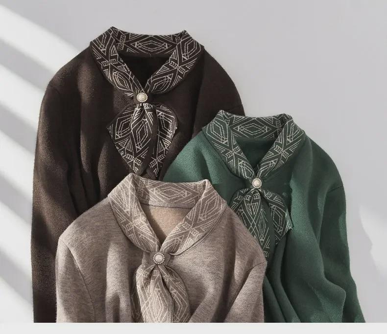 2024 Autumn Collection: Stylish Long-Sleeved Tops & Knitted Sweaters for Middle-Aged and Elderly Women