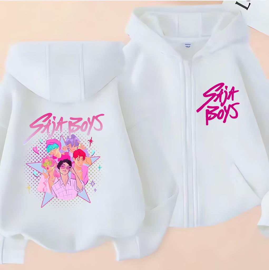 Zip Up Sweatshirts Saja Boys Kpop Demon Hunters Hoodie Children Clothes Kid Girl Boy Sweatshirt Zipper Hoody Baby Top