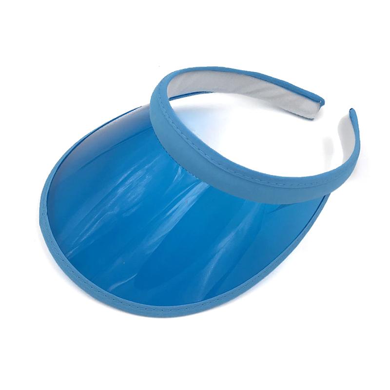 

Анти-УФ-женская и мужская бейсбольная кепка, прозрачный пустой верх, пластиковый солнцезащитный козырек из ПВХ небесно-голубой