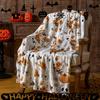 1pc Halloween Ghost & Pumpkin Pattern Plush Blanket, Perfect Gift for Celebrations, Ideal for Holiday Presents & Cozy Home Decor