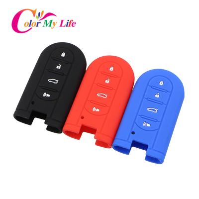 Silikon Araba Anahtarlık Kapak Araba Anahtarı Durum için Fit Perodua Kelisa Kancil Kenari Alza Viva Myvi Daihatsu Mira 4 Düğme Anahtar