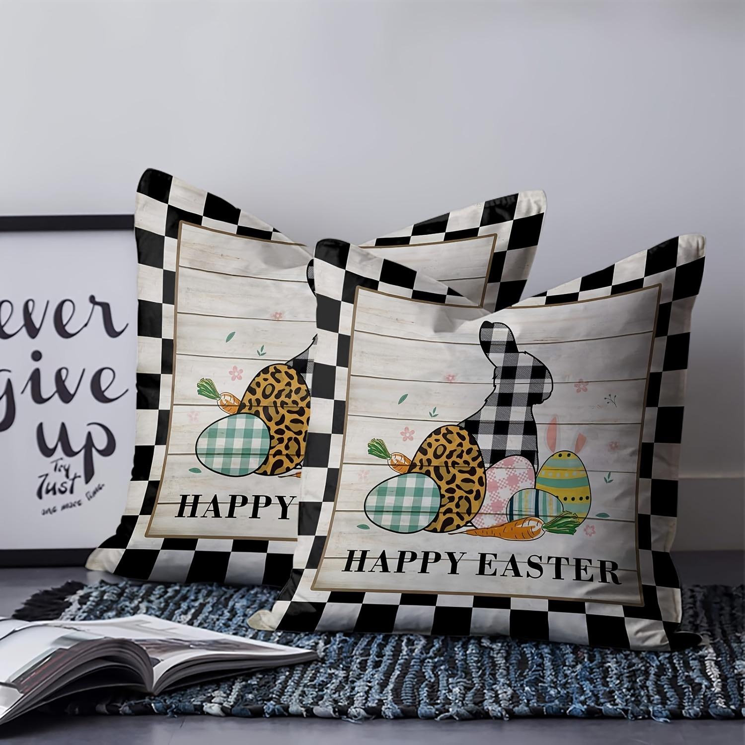 2 шт Современная пасхальная наволочка с дизайном кролика и яйца в клетку Буффало 40x40cm16x16inch 790₽