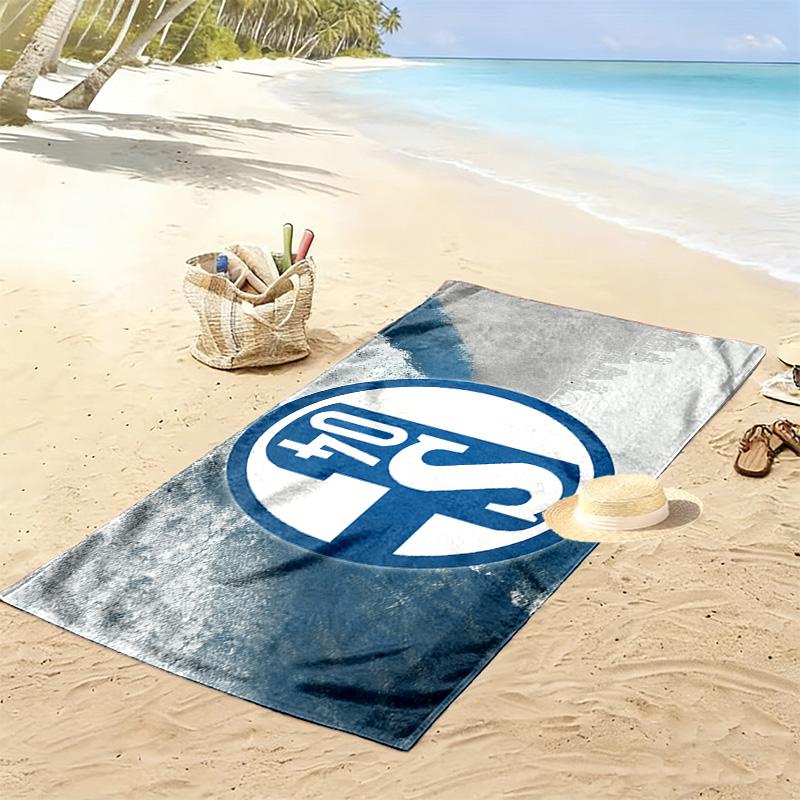 FC Schalke 04 Print Strandtuch, Großes Weiches Schnelltrocknendes Handtuch für Strand Camping Schwimmen