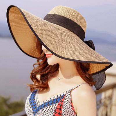 Ribbon Beach Hat Wanggol Beach Wide Brim Floppy Hat