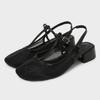 Black Mesh Women Mary Jane Shoes Comfortable Round Toe Fashion Buckle Strap Low Heel Shallow Large Size Daily Light Ladies Pumps