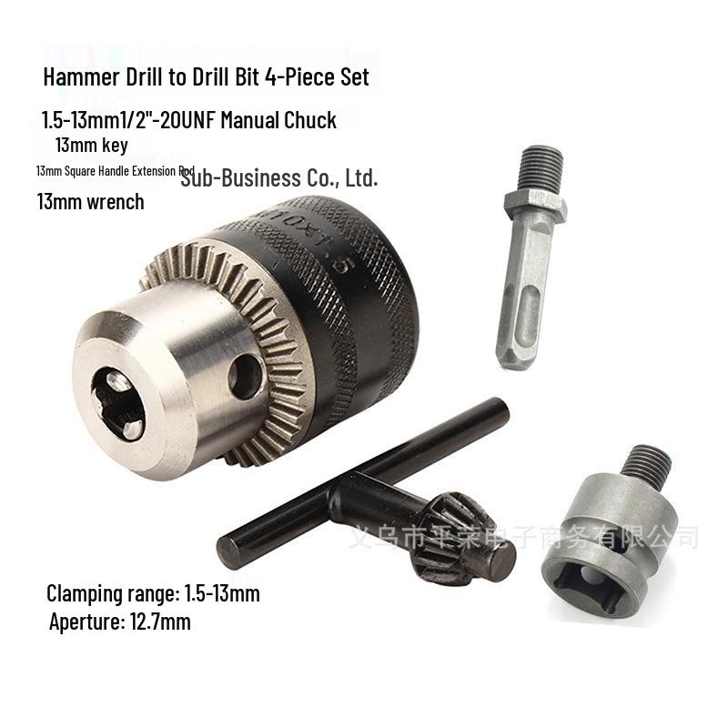 Hammer Drill Accessories: Impact Drill Wrench Converter, Hand Drill Chuck Adapter, Square/Round Shank Rod
