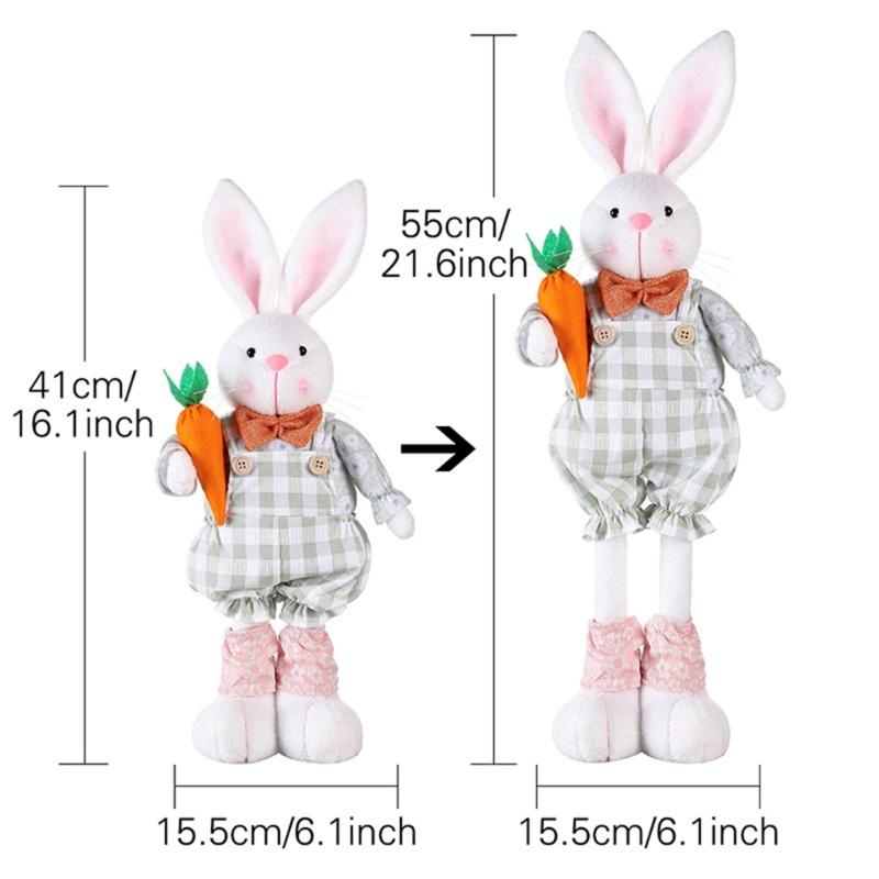 Spring Countrysides Rabbit Decoration Adjustable Long Legged Easter Rabbit House Accessories Office Desk Dropshipping