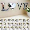 Chic 4 Letters Love Home Furniture Mirror Tiles Self-adhesive Wall Sticker Decor