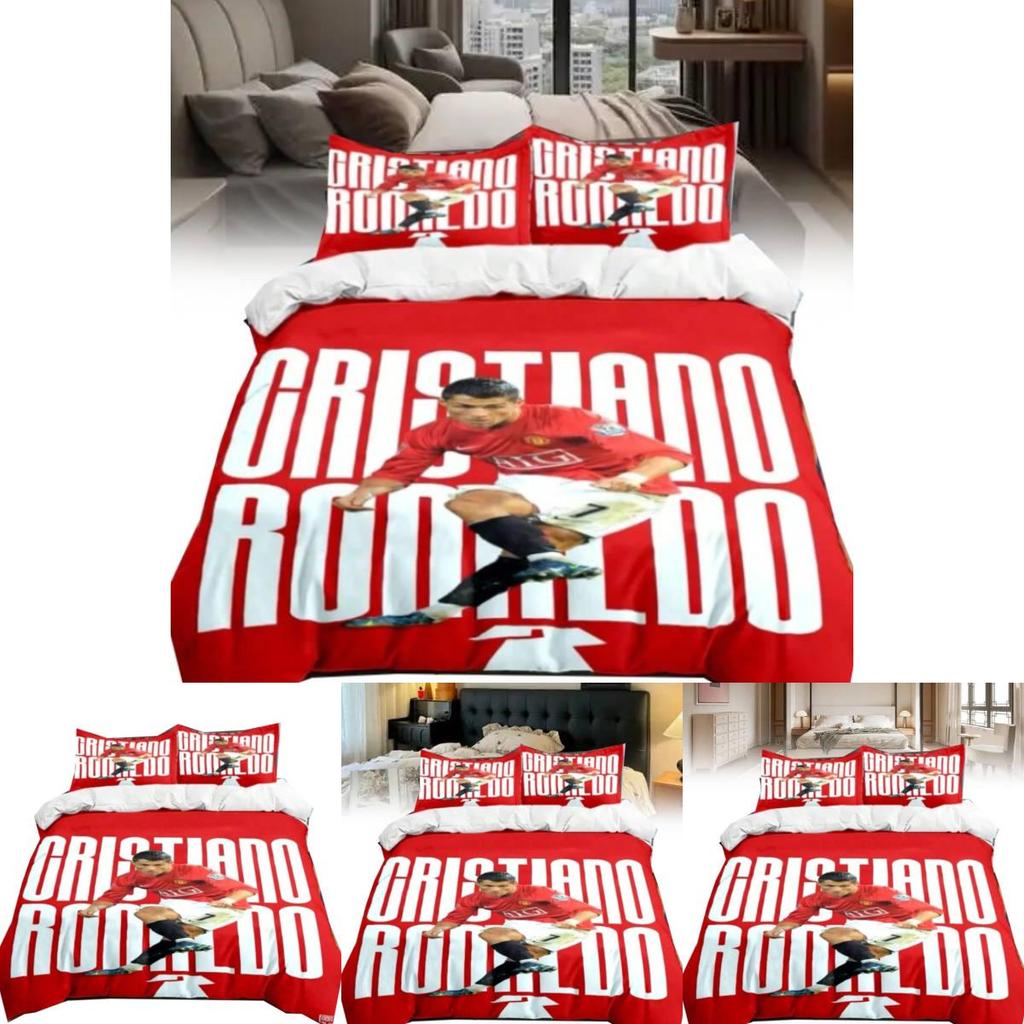 Cristiano Ronaldo Bedding Set With Active Print For Teenagers And Kids Bedroom Decor