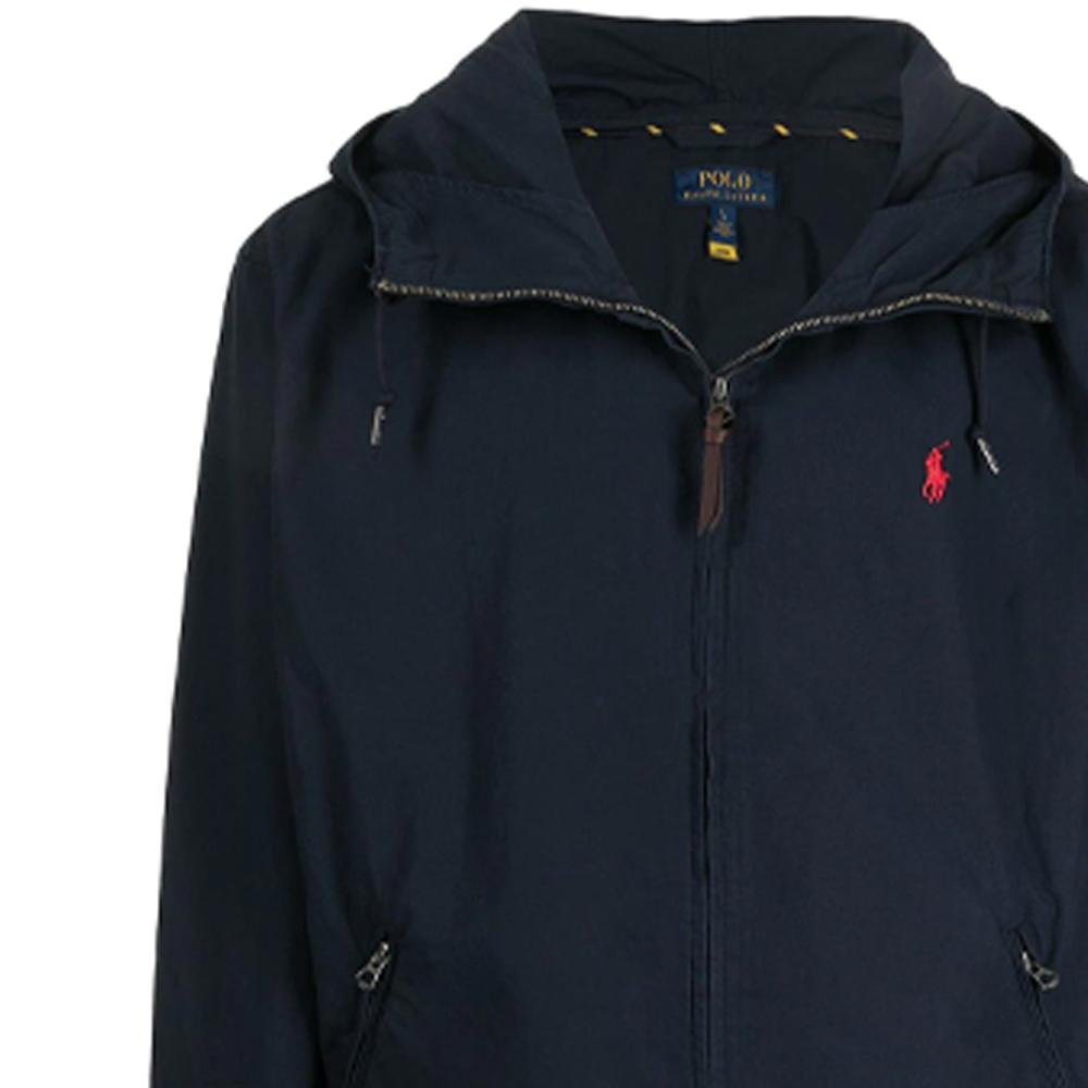 Polo Ralph Lauren FW21 Logo Embroidered Softshell Fabric Hooded Jacket Men Jackets Blue 710832204-001