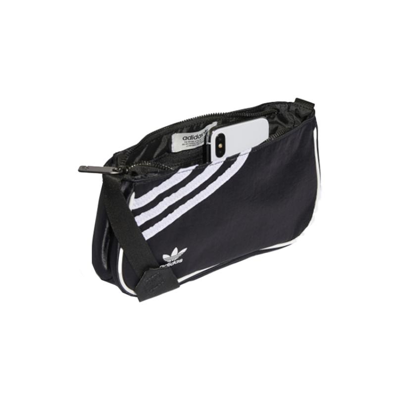 Adidas Originals Leather Shoulder Bag, Crossbody Bag Mini Unisex Black Adidas GN2097