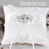 Sparkling Rhinestones Wedding Ring Pillow European Bowknot Ribbon Cushion  Home Wedding Bridal
