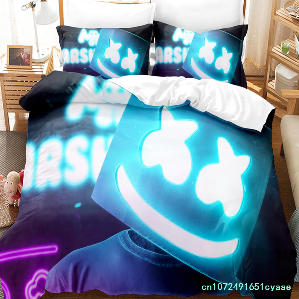 DJ Marshmello Bedding Set Single Twin Full Queen King Size Hip Hop Bed Set Aldult Kid Bedroom Duvetcover Sets 3D Print 030