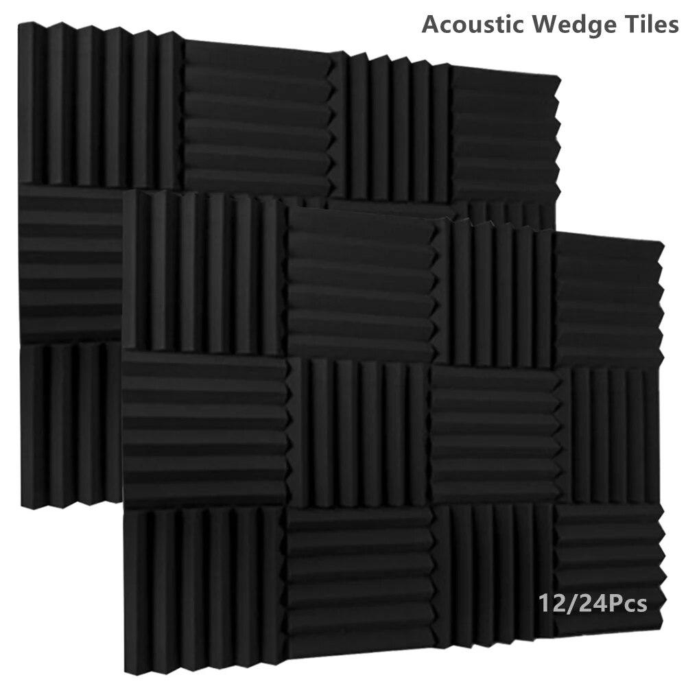 

12x12x2 дюймов Studio Wedge Акустические пенопластовые панели Барабан KTV Комната Звукопоглощающая пенопластовая плитка Шумоизоляционные стеновые панели