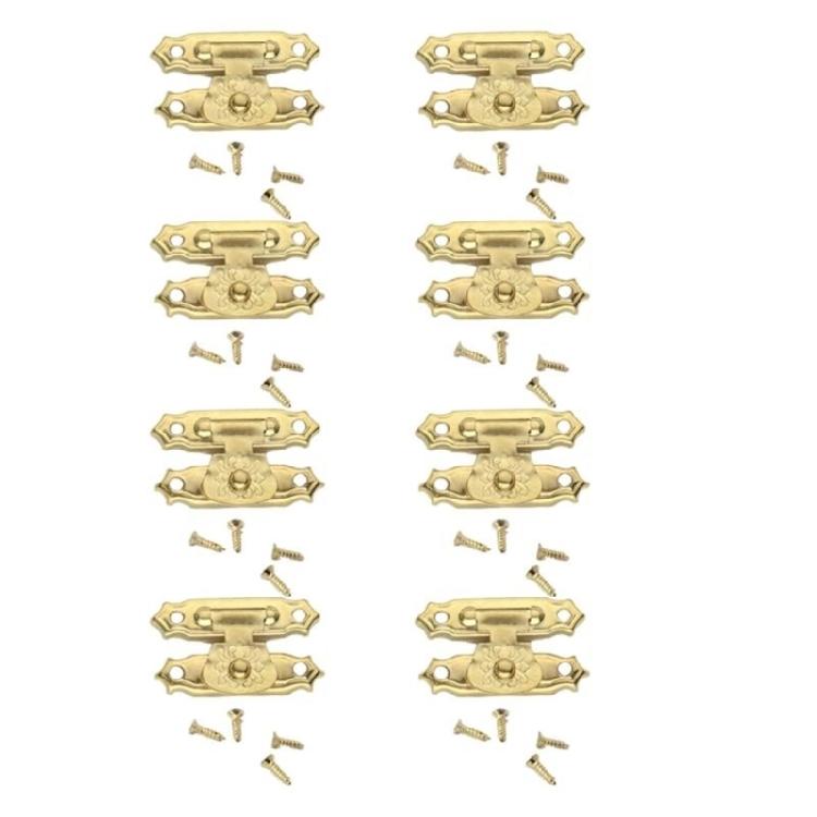 

Set of 8 Multipurpose Retro Hasp Latches and Hinges for Home Decoration and Craft Supplies With Screws Designs 1