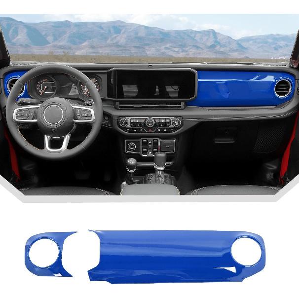 

JeCar 2pcs for 2024+ Jeep Wrangler JL Red Interior Accessories Center Console Dash Panel Cover Trim синий